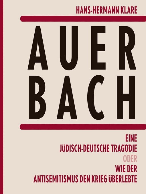 Title details for Auerbach by Hans-Hermann Klare - Available